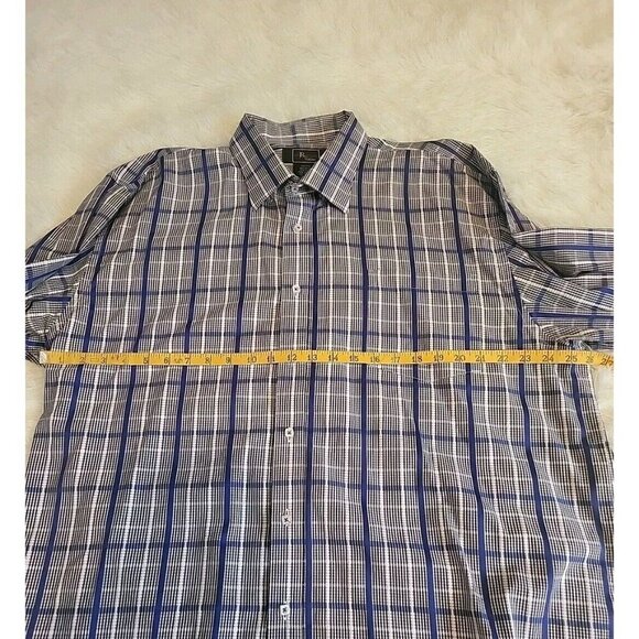 John Randall Collection Mens 2XL XXLButton Down Long Sleeve Blue White Black EUC - Picture 7 of 10